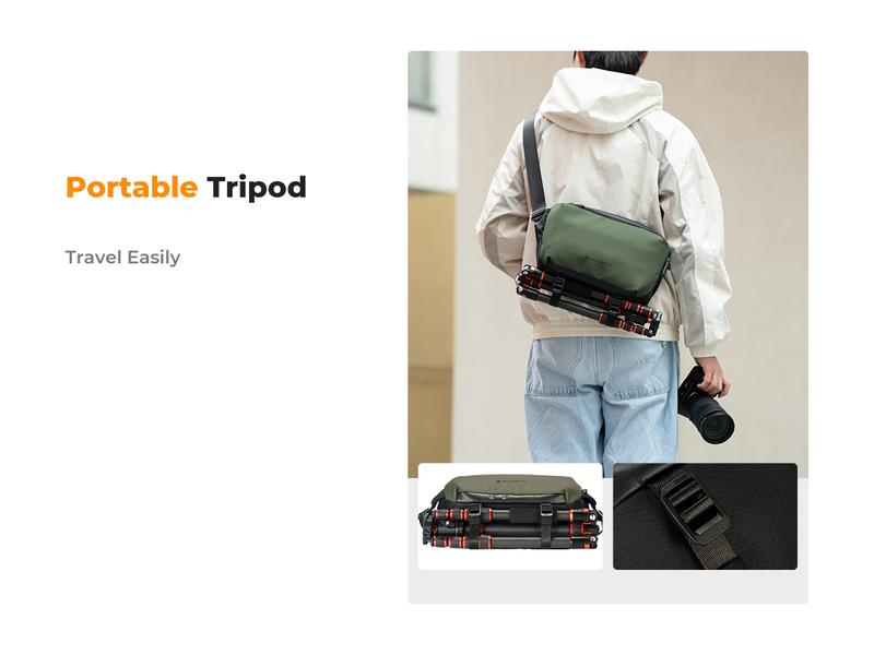 K&F Concept 2 in 1 Sling Bag Everyday Shoulder Bag & Multifunction Photography Crossbody Camera DSLR Backpack Portable Bag