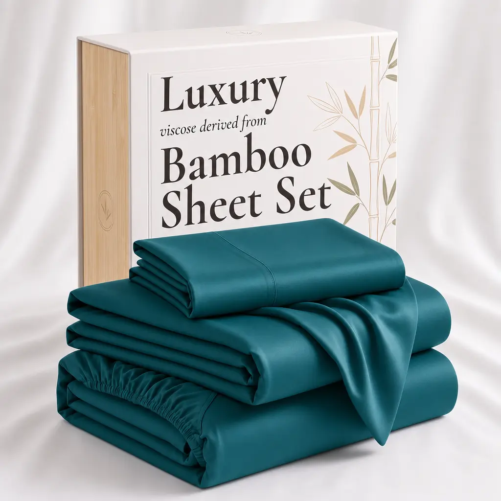 3/4/6pcs Extra Deep Pocket Sheets Bamboo Bed Sheet Set - kids & Pillowcase Set,Cooling Bamboo Bed Sheets for Hot Sleepers, Comfy Breathable Cooling Hotel Luxury Bedding for Women, Men and kids- Pockets, Ultra-Soft, Wrinkle Free