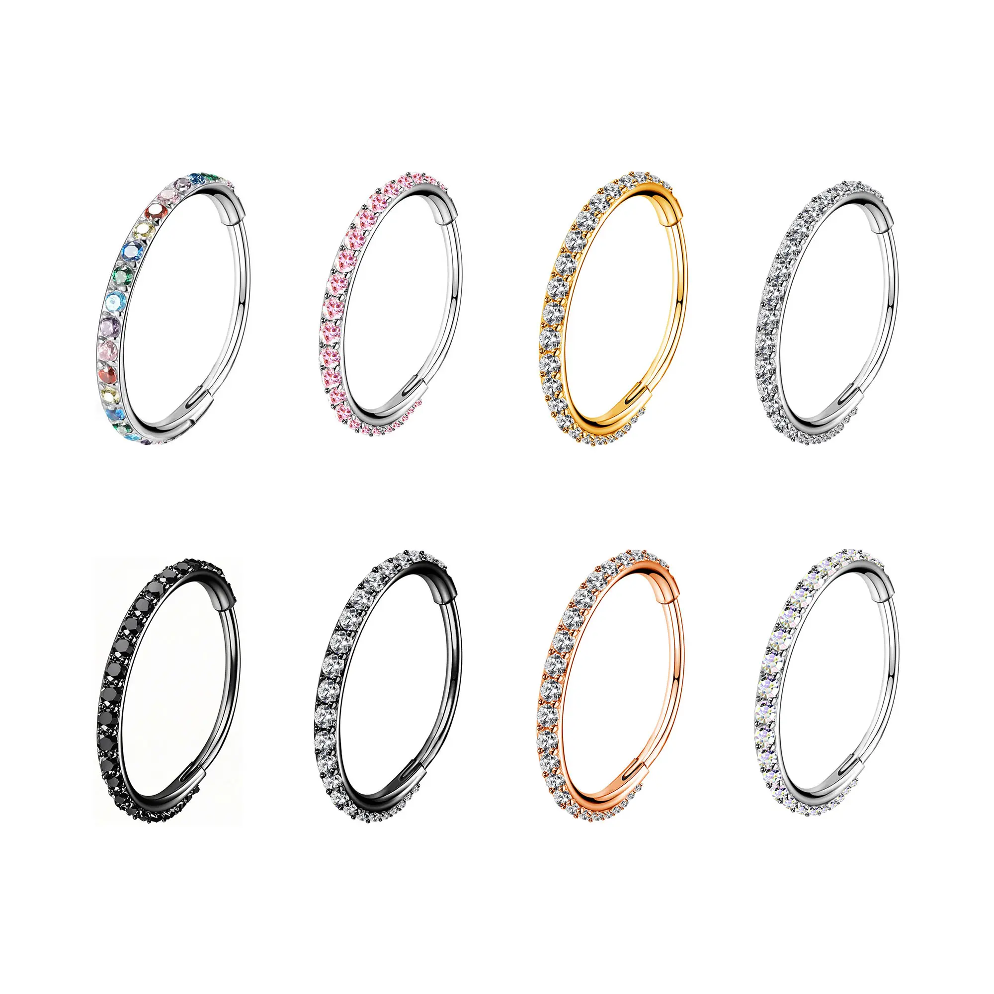OUFER 20G 316L Stainless Steel Hinged Segment Nose Ring Non-Tarnish Nose Rings for Women