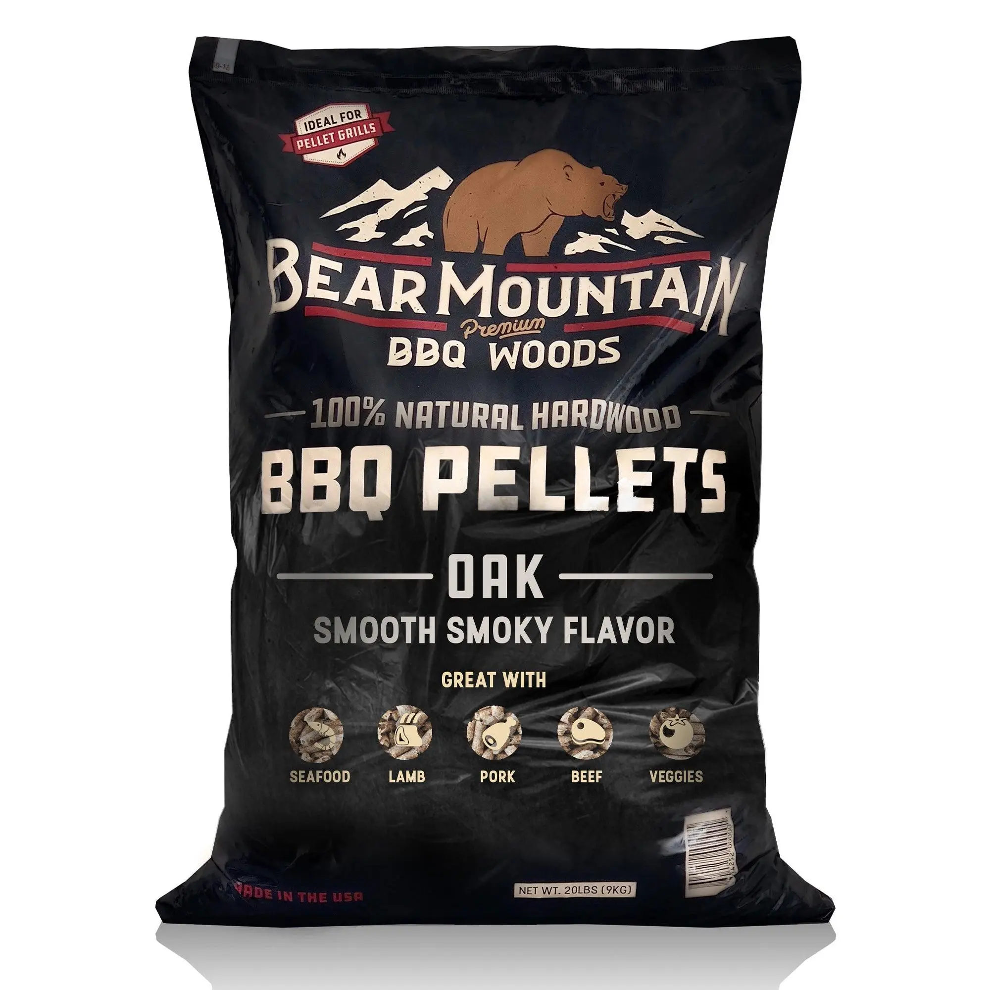 Bear Mountain BBQ Premium All-Natural Hardwood Oak BBQ Smoker Pellets, 20 lbs Bear Mountain BBQ Premium All-Natural Hardwood Oak BBQ Smoker Pellets, 20 lbs