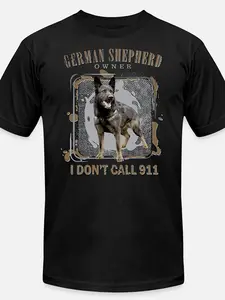 Eid Summer Retro Fashion Cotton T-Shirt, Street Hipster Theme German Shepherd Print T-shirt, Men'S Casual and Comfortable Crew-neck Loose T-shirt Plus Size, Easter, St.Patrick'S Day, The Perfect Outdoor Activities Large Size T-shirt