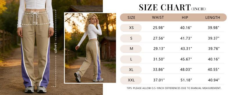 WoodBerry Women’s Retro Stripe Color Block Wide Leg Pants Y2K Parachute Pants Elastic Waist Drawstring Sweatpants Fashion Baggy Trousers Everyday Streetwear WoodBerry Women’s Retro Stripe Color Block Wide Leg Pants Y2K Parachute Pants Elastic Waist Drawstring Sweatpants Fashion Baggy Trousers Everyday Streetwear
