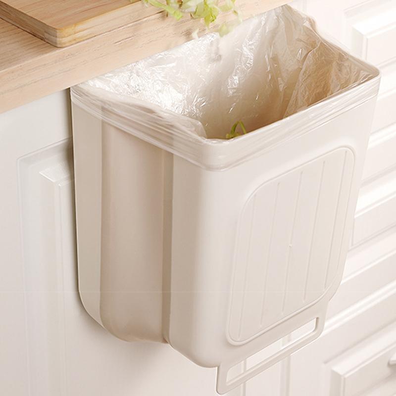 Foldable Kitchen Trash Can, 1 Count Hanging Garbage Storage Bucket, Space-saving Kitchen Accessory for Home touchless trash  Duty  Garbage Can Touchless Slim  Trash Can commercial Set