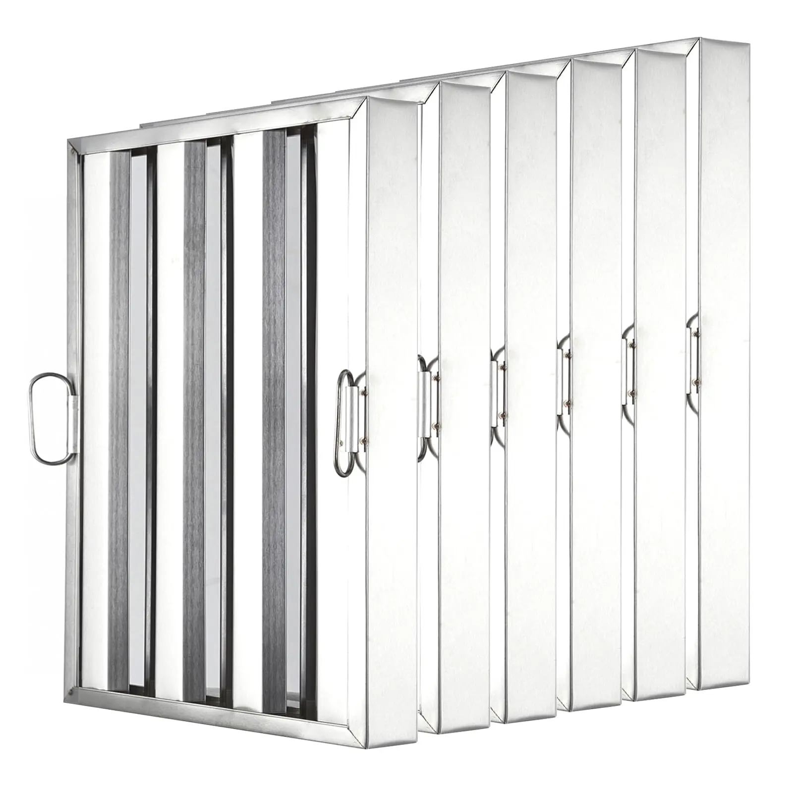 GARVEE 430 Stainless Steel Commercial Range Hood Filters (Pack of 6) - 19.5"x15.5" 3-Groove Grease Traps, 300 fpm Airflow, 94% Efficiency, 100% Fire Safety Protection for Commercial Kitchens, Kitchen Appliances, Durable
