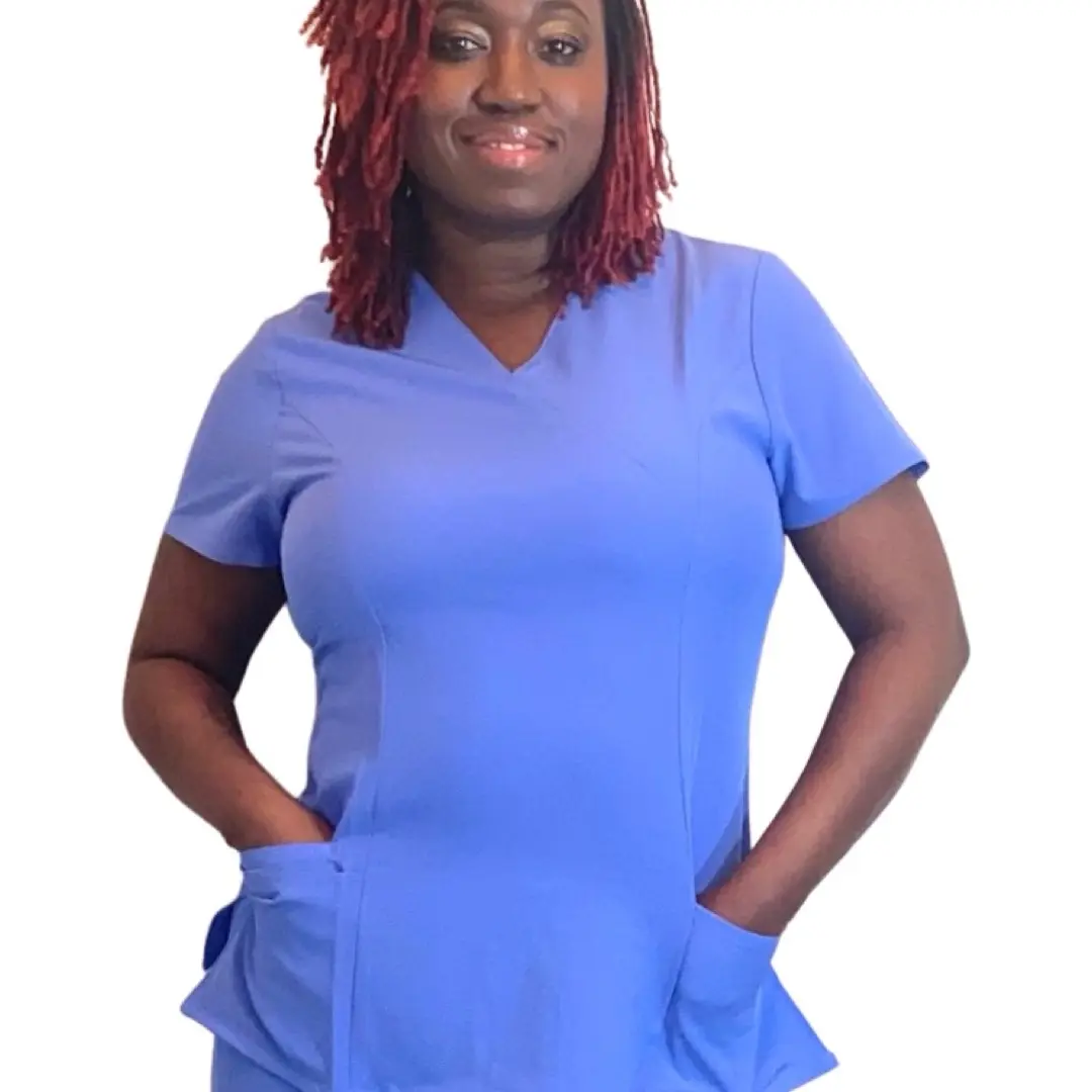 Ameik Amour’s “Elevation” Soft and Smooth Stretch Women’s Scrub Top Clothing Stretchy Uniforms Workwear Comfort Fit Womenswear Healthcare Uniforms Stretch Scrubs Best Scrub Sets Comfortable Scrubs for Curvy Women