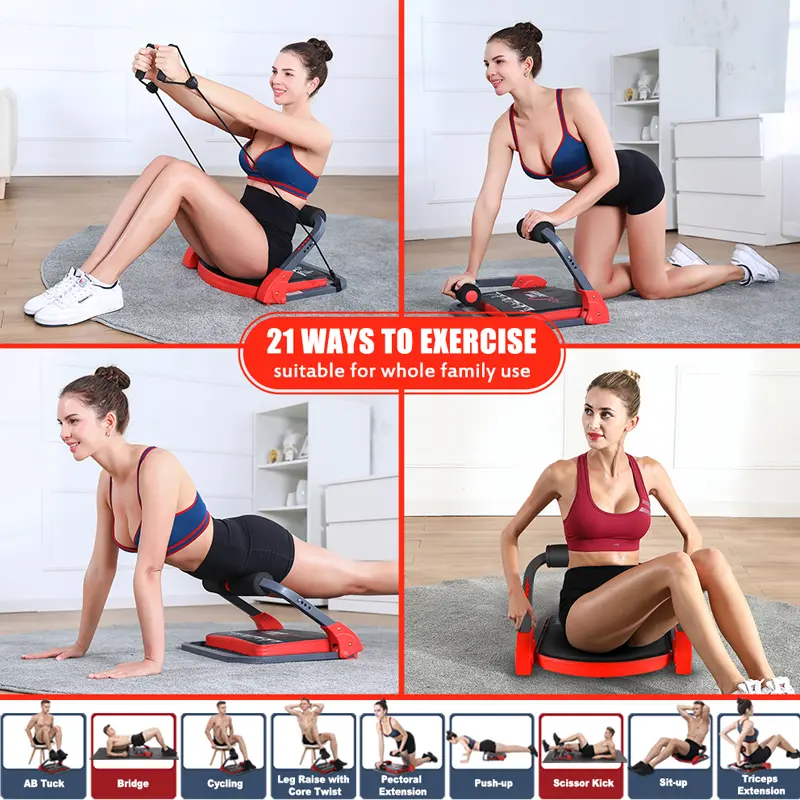 Magic BB Sit Up Exercise Equipment Ab Machine 5 Adjustable Resistance Foldable Ab Crunch Machine for Stomach Workout with 400LBS Weight Capacity,Father's Day Gift