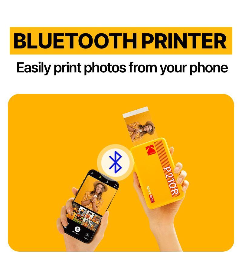 Kodak Mini 2 Retro 4PASS Portable Photo Printer – Easy Bluetooth Connection & 30 Sheets Bundle