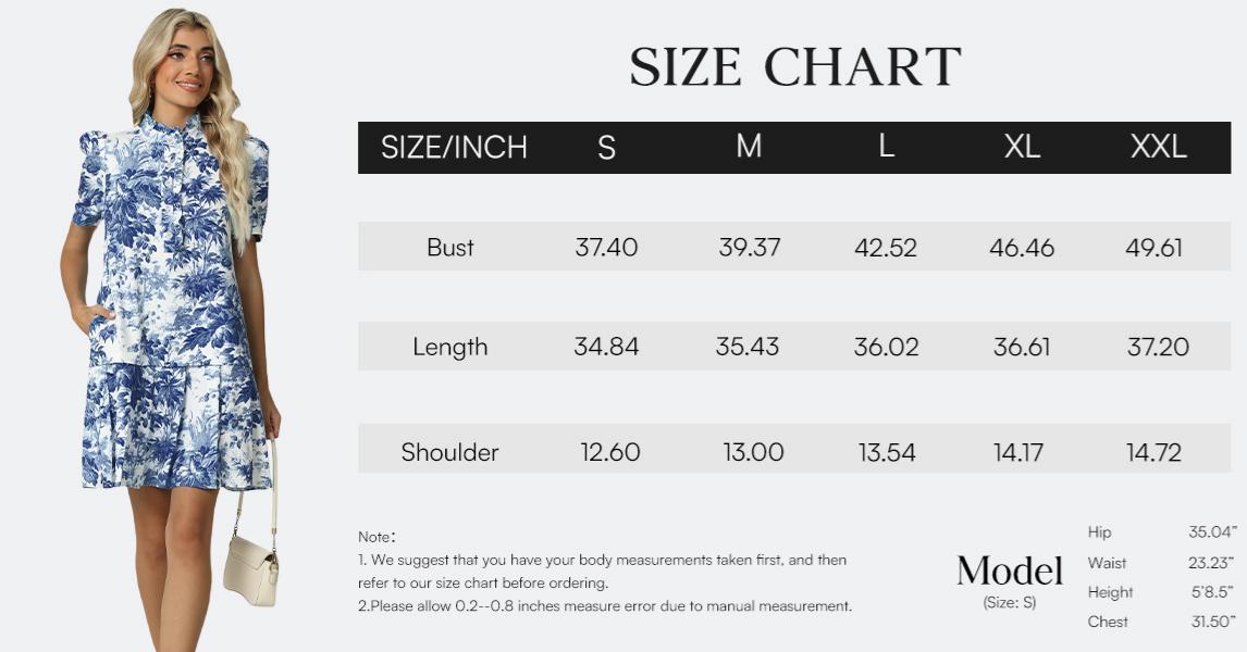 Women Floral Mini Dress Short Sleeve Stand Collar Button Up Elegant Work Swing Short Pleated Dress Women Floral Mini Dress Short Sleeve Stand Collar Button Up Elegant Work Swing Short Pleated Dress