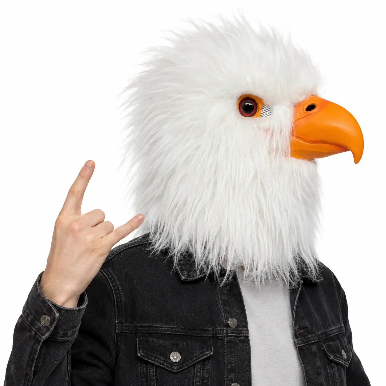 Adult Realistic Hand-Crafted Latex Feather Bird Mask - Lightweight Full-Face Universal-Fit Animal Helmet, Spooky Non-Woven Prop for Halloween Cosplay Party (Festive Decor Accessory)