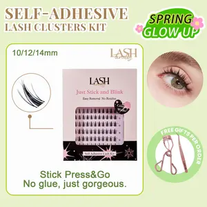 Lashterally Cosmic Winks Self-Adhesive Lash Clusters Kit Glueless Easy Apply Easy Removal Lightweight 110 Clusters 10mm/12mm/14mm Manga Style Beginner Friendly Makeup
