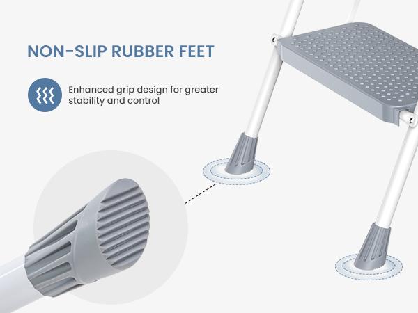 Sweet Furniture S - Step Ladder, Foldable Stool with Wide Pedal, Cushioned Handle, 800lbs Capacity for Home Kitchen and Outdoor, Black