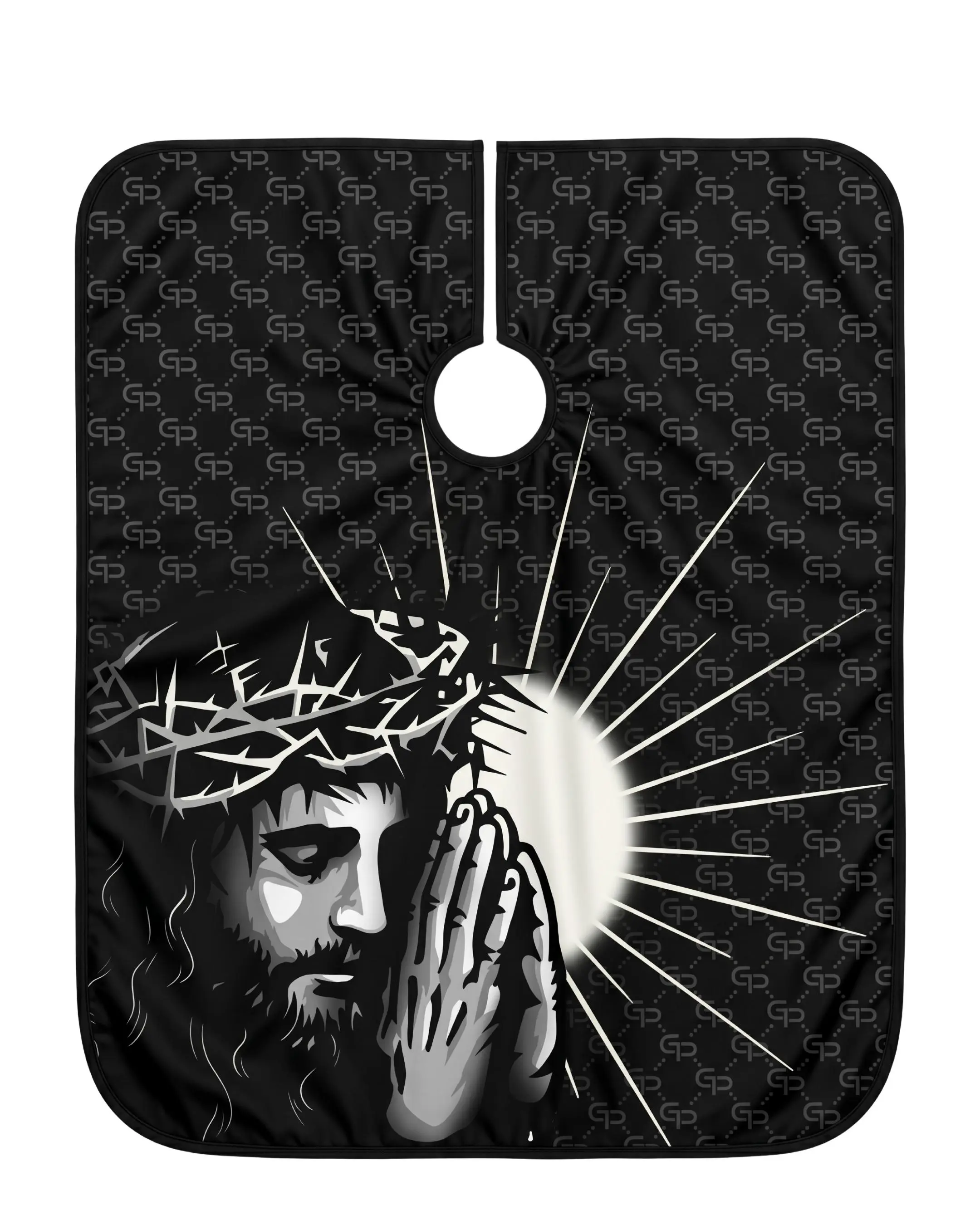 Christian Jesus Praying Barber Cape, Religious Hair Cutting Cape, Waterproof Professional Salon Cape, Faith Inspired Hairdresser Cape for Men Women
