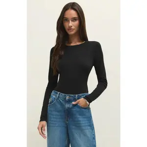 Z Supply Second Skin Crew Neck Top in Black