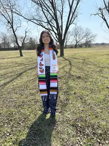 Virgen de Guadalupe/butterfly Class of 2026 Mexican Sarape Graduation Stole Mexican stole