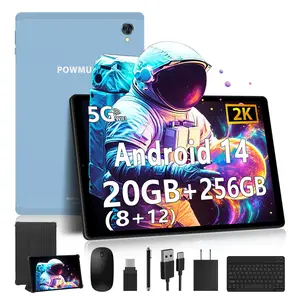 POWMUS Android 14 Tablet Bundle, 10.3-Inch 2K HD IPS Display, Octa-Core Processor, 256GB Storage (Up to 1TB Expandable), 8000mAh Battery, Dual-Band WiFi, Gaming Tablet with Keyboard, Mouse, Stylus & Protective Case, WiFi-Only Tablet PC (No SIM Card Slot)