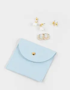 FULL TILT  Womens 3 Pack 14K Gold Dipped Heart Pearl Earrings