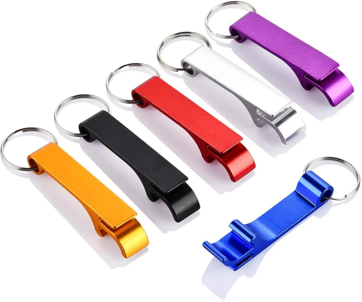 6PCS Lightweight Metal Premium Aluminium Alloy Bar Bottle Openers with Mini Keychain - Durable, Easy-to-Carry Kitchenware for Home, Traveling - Beverage Opening Utensils Set