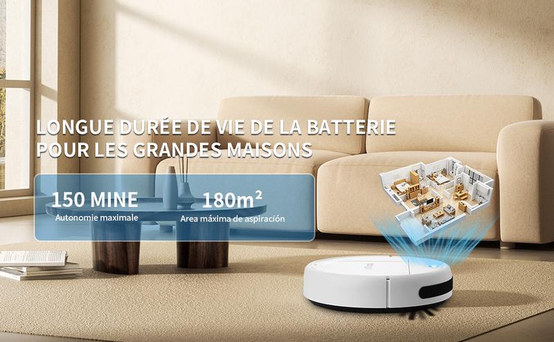 Basic Robot Vacuum – No App | No Mapping | Super Affordable, Robot Vacuum Cleaner 3-in-1 for Mopping Sweeping Advanced Obstacle Avoidance Ultra-Thin Design Ideal for Pet Hair Hard Floor Daily Cleaning Long Running Time（White）