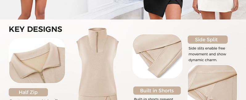 [HOT] Fisoew Womens 2 Piece Skirt Sets Summer Sleeveless Half Zip Sweatshirt Athletic Skorts Tennis Outfits Casual Sweatsuits #Springtok #ValentinesDay