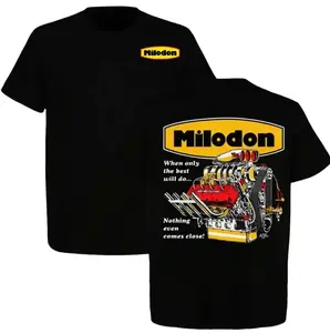 Retro Milodon Engine T-Shirt, Vintage 90s Racing Graphic Tee for Car Enthusiasts, Classic Hot Rod Mechanic Shirt for Men, Top Cotton Menswear, Gift For Him& Her, Gift For Men& Women