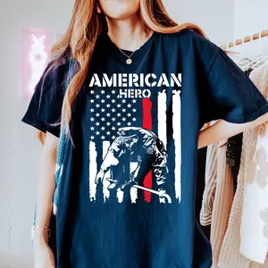 American Hero Police Shirt – Patriotic USA Flag Graphic Tee