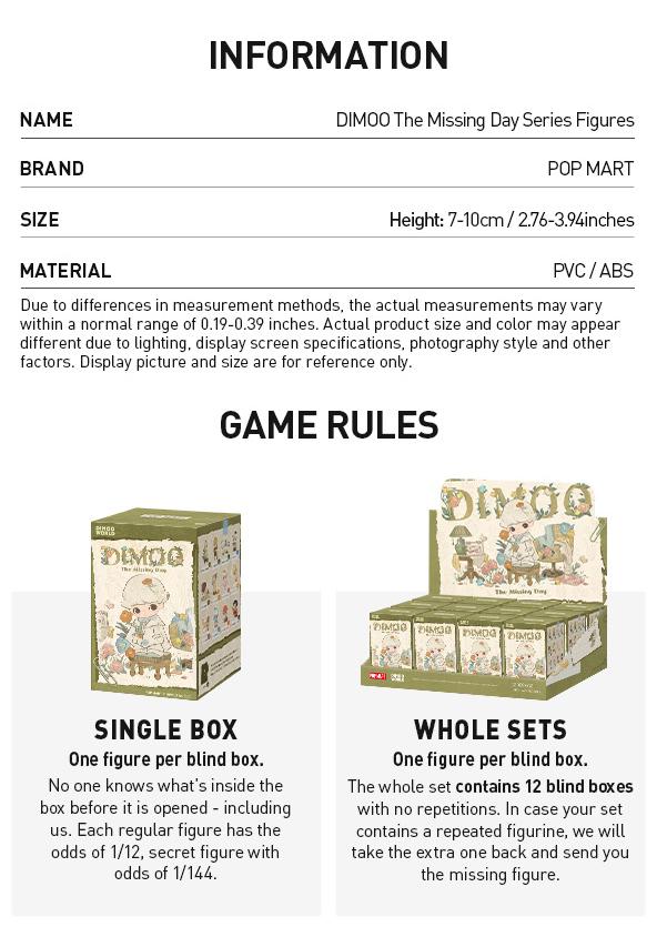 POP MART DIMOO The Missing Day Series Figures