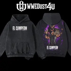 WWEDust4U Damian Priest El Campeon Hoodie Oversized Pre-washed 100% Cotton Limited Edition US-made for Streetwear Lovers Classic Fit Premium Menswear