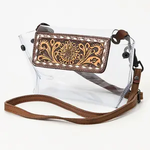 American Darling Clear Bag Hand Tooled Genuine Leather Western Women Handbag Purse | for Cute