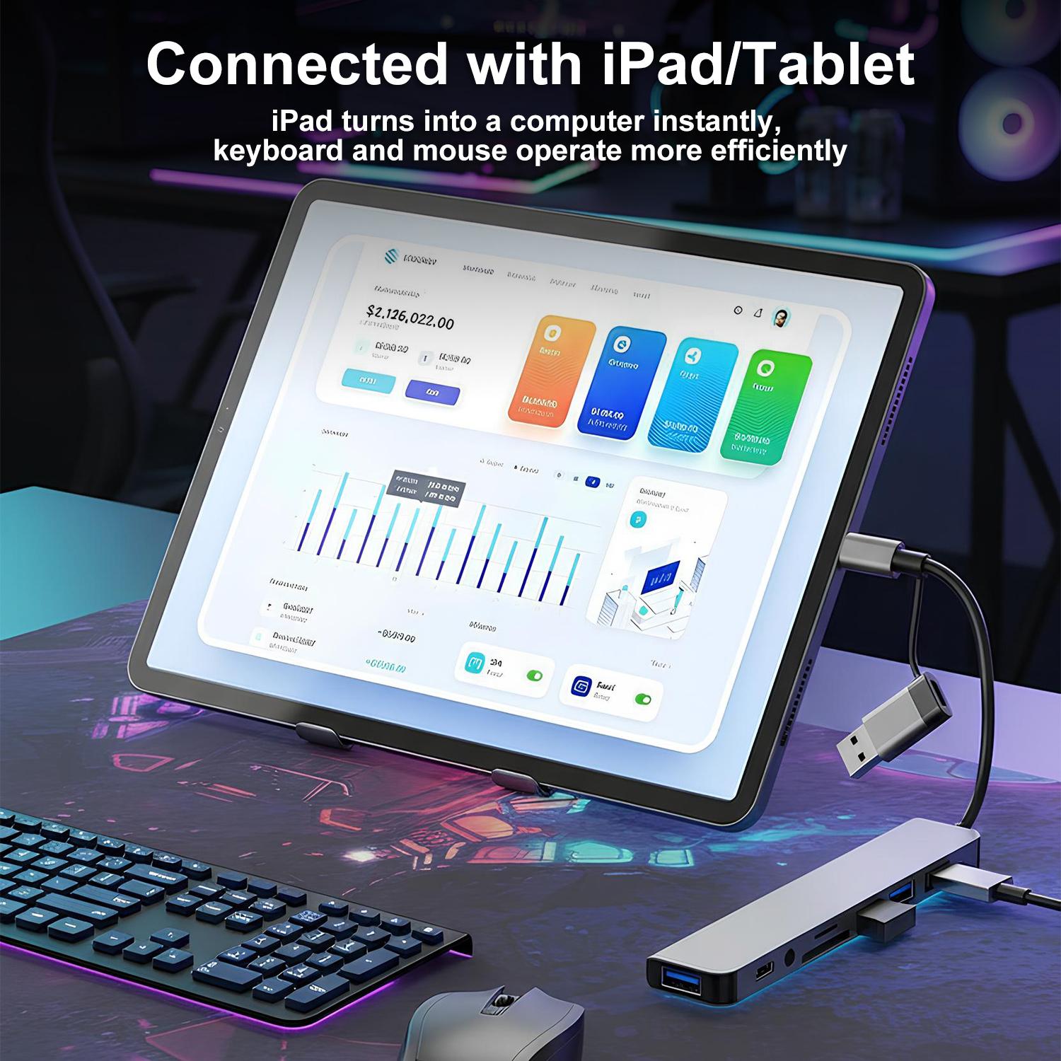 USB C Hub, 8 in 1 USB C to Multiport Adapter, 3 USB 3.0 Ports, SD/TF Card Reader, 100W PD, Desigend for PC/Laptops/MacBook Pro/Air/iMac/iPad and More Devices US Delivery