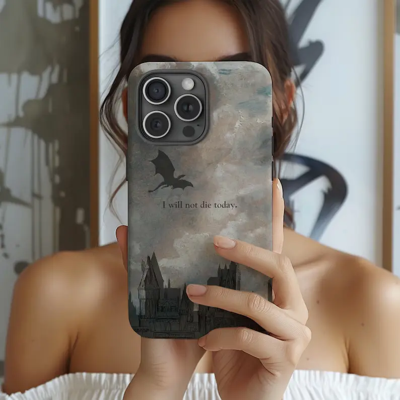 Fourth Wing Dragon Phone Case – Fantasy Art Cover, Vintage Moody Art, iPhone 17 16 15 14 13 12 11 Pro Maxand Samsung S26Ultra S25Plus S24 S23 S22 Cute,clear,military-grade,high-end,durable,shockproof,and drop-resistant 2-in-1 glossy phone case, Smartphone