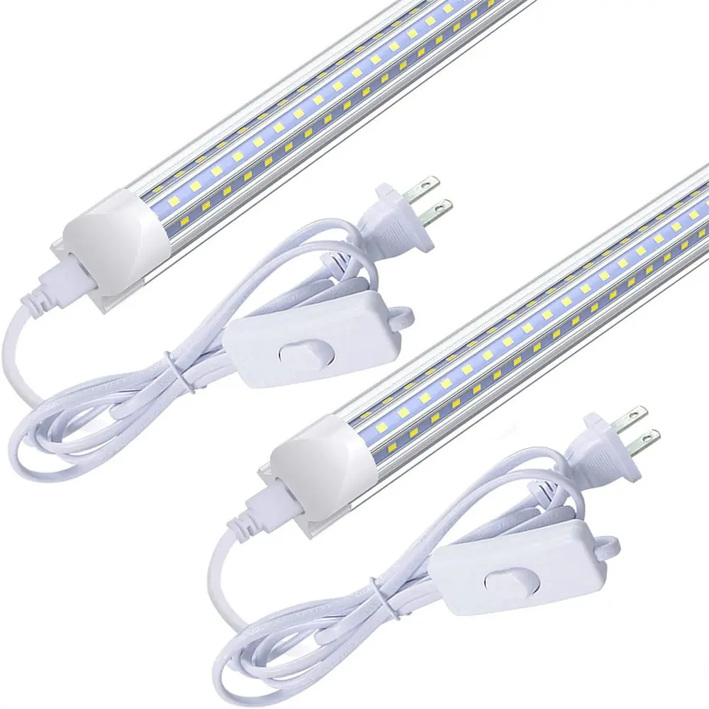 6000K Cool White T8 2FT LED Shop Lights 24 Inch LED Tubes Fixtures 28W Cabinet Closet Garage Workbench Under Counter Lighting 2Pcs, Bright Led, Daylight White Led