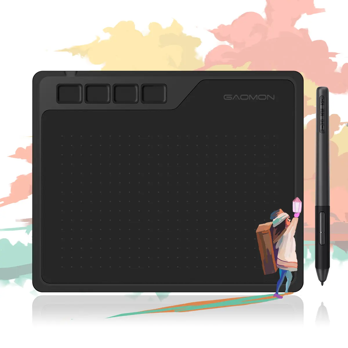 Gaomon S620 Digital Graphic Tablet 6x4 Inch Art Tablet with Battery-Free Stylus Pen Tablet for Mac, Windows and Android (Drawing/E-Learning/Remote-Working)