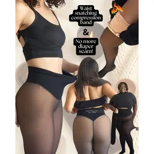 COMPRESSION BAND & ONE SEAM OPTION! THE ORIGINAL MAGIC FLEECE LINED LEGGINGS - XXS TO 3XL - 4 SHADES - CLOSED FOOT - Fleece Tights Available in Plus Size and Light to Brown Fur