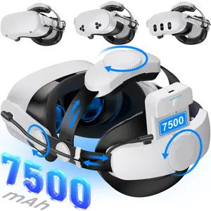 BEBONCOOL Hot-Swappable Head Strap for Quest 2/Quest 3/Quest 3S, 7500mAH Detachable Pack, Extra 3-4 Hours Playtime, Double Knobs, Soft Cushion, Reduces Head Pressure, Enhanced Comfort and Support