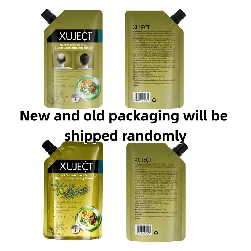 XUJECT Herbal Rosemary & Biotin Hair Strengthening Shampoo 210ml Nourishes Thickens Hair 8 Plant-Derived Actives Sulfate-Free Daily Care Buy 1 Get 1 Free Nourishing Haircare Cleanser