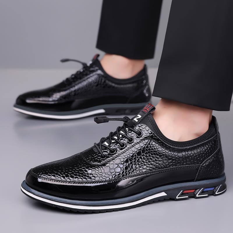 Men's business style solid color slip-on dress shoes, fashionable and  comfortable office casual shoes, versatile