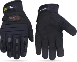 Delmont Tactical Gloves Black Leather, Stealth Operator Strike Patrol Protective Knuckle Motorcycle Gloves for Men & Women, Airsoft Shooting Training Riding Biking Sports Impact Resistant Grip