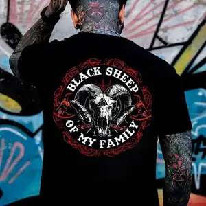 Black Sheep Of The Family Graphic Print Mens T-Shirt Premium Cotton Streetwear Casual Top