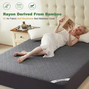【BEDLORE】Honeycomb Breathable Design Waterproof Mattress Protector: Ultra-Soft Non-Slip Fitted Sheet With Deep Pockets, Noiseless Bed Cover & Bedding Set, Machine Washable & Easy Care For Better Sleep At Home, Hotel, Or School.