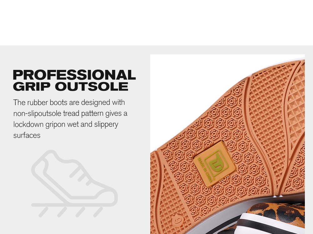 Trudave Women's Deck Boots, Waterproof Rubber Fishing Rain Boots, Anti-slip Short Ankle Shoes for Outdoor Fishing, Boating Leopard Print Footwear Comfort #TiktokShopBlackFriday