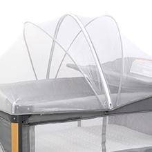 JOYMOR 7 in 1 Bedside Bassinet with Changing Table, All in One Nursery Center, Bedside Sleeper with Mattress, Sheet, Canopy, Storage Shelf and Hanging Toy