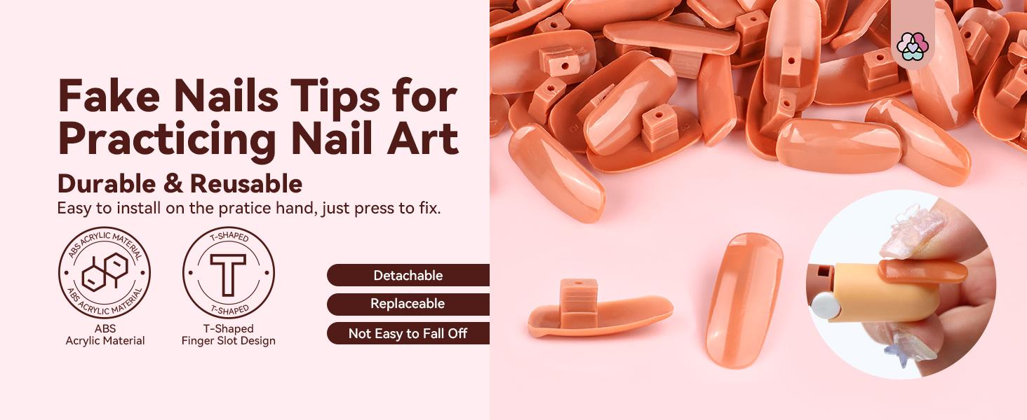 SAVILAND Practice Hand Kit: Flexible Movable Fake Hand for Acrylic Nails with 200 Nail Tips Glue Brush Clipper—Ideal for Beginners Manicure Training