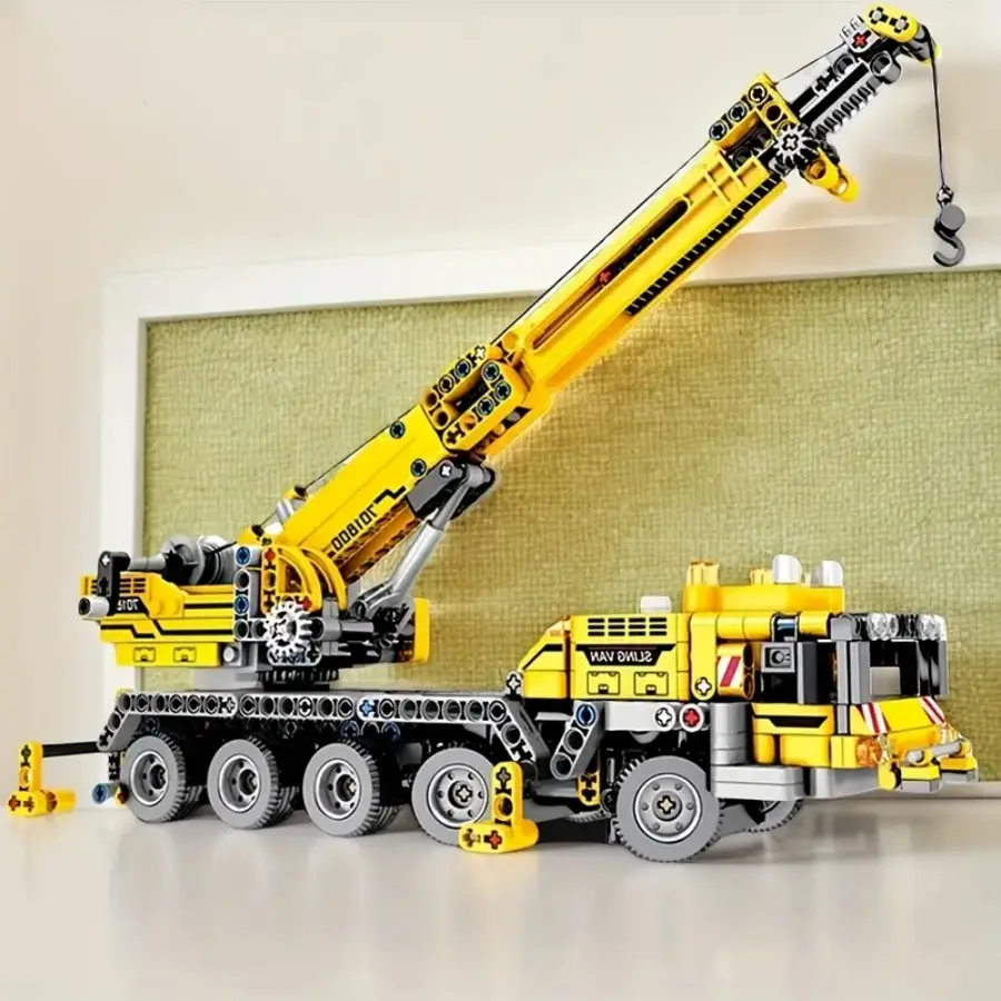 Fashionable 1008pcs City Series Engineering Vehicle Building Set, Collectible Construction Set, Building Blocks, Crane & Tow Truck Models, Perfect Gift for Collectors, Building Block Sets