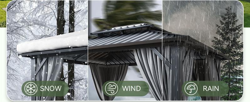 Aoxun Outdoor Gazebo for Patio 10x12 Metal Frame Canopy with Double Roofs Heavy Duty Party Tent Shelter Mosquito Netting Privacy Screen for Backyard Lawn Garden Deck Aoxun Outdoor Gazebo for Patio 10x12 Metal Frame Canopy with Double Roofs Heavy Duty Party Tent Shelter Mosquito Netting Privacy Screen for Backyard Lawn Garden Deck