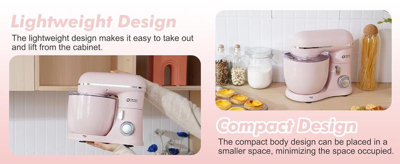 Kitchen in the Box Stand Mixer, 3.5QT Compact Kitchen Electric Mixer with Steal Mixing Bowls, 10-Speed Tilt-Head, Dough Hook, Flat Beater, Whisk – Lightweight, Small Stand Mixer for Baking, Cooking, Daily Use