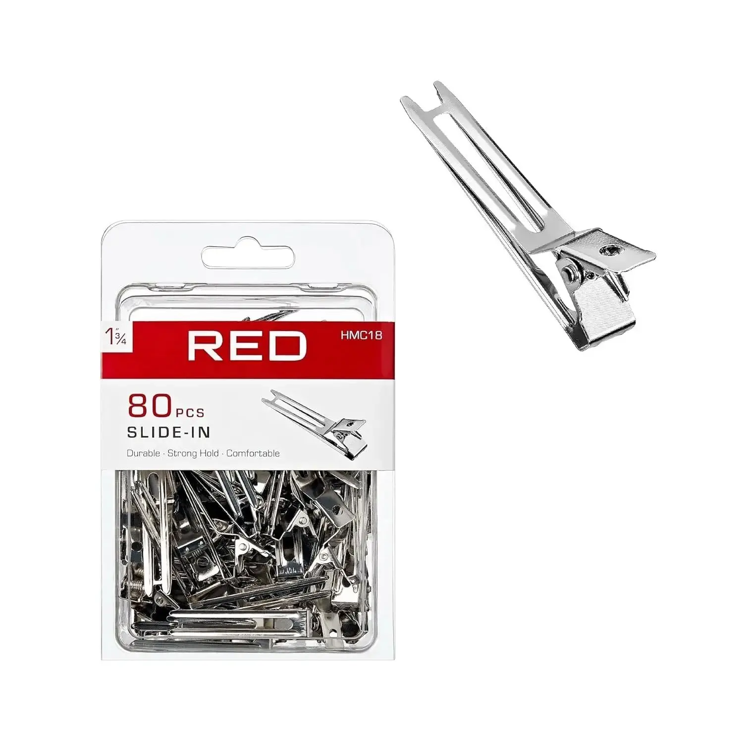 80 Pcs 1.75 In Metal Curling Clips, Rust-Free Slide-In Pins with Secure Grip & Strong Loc Hold for Salon/Personal Hairdressing, Sectioning (Pack of 1), 1.75 Inches