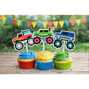Monster Truck Cupcake Toppers Monster Truck Party Decorations Monster Truck Cake Toppers Monster Truck Birthday Supplies Monster Truck Party