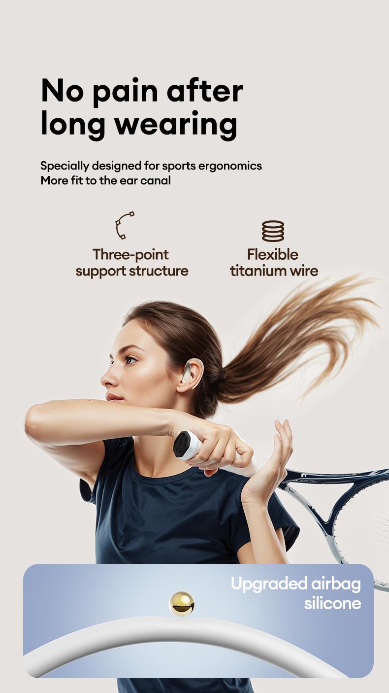 MGALL C09 Open-Ear Smart Wireless Headphones, Bluetooth 6.0, ENC Noise Reduction, Super Stereo Sound, Comfortable Open-Ear Design for Daily Use & Sports, Compatible with Android & iOS