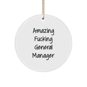 Funny General Manager Gifts from Men for Christmas Unique Circle Ornament with Amazing General Manager Quote - Perfect for General Managers