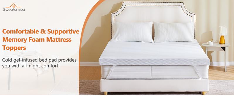 Cooling Gel Memory Foam Mattress Topper for Relieve Back Pain, Ventilated Design, CertiPUR-US Certified, Removable Plush Cover Cooling Gel Memory Foam Mattress Topper for Relieve Back Pain, Ventilated Design, CertiPUR-US Certified, Removable Plush Cover